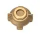 Blindkappe aus Metall, rund mit gewölbter Oberfläche und zentraler Öffnung. Geeignet für Hauswasserverteilsysteme von BWT.